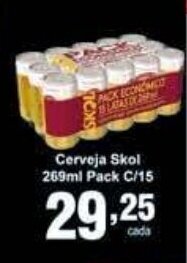Rossi Supermercado Cerveja Skol 269ml Pack c/15 oferta