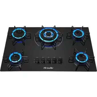 Cooktop 5 bocas à gás tripla chama mcg135bg1 mueller preto