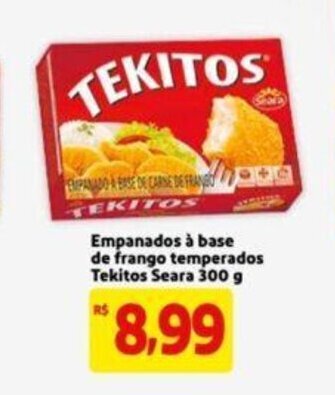 Extra Supermercado Empanados a base de frango temperados Tekitos Seara 300g oferta