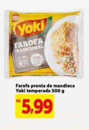 Extra Supermercado Farofa Pronta de Mandioca Yoki temperada 500g oferta