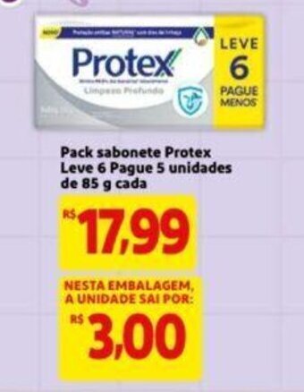 Extra Supermercado Pack Sabonete Protex 85g leve 6 pague 5 tipos oferta