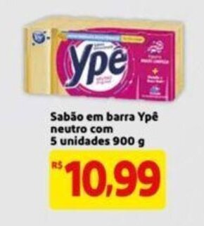 Extra Supermercado Sabao em barra Ype neutro com 5 unidades 900g oferta