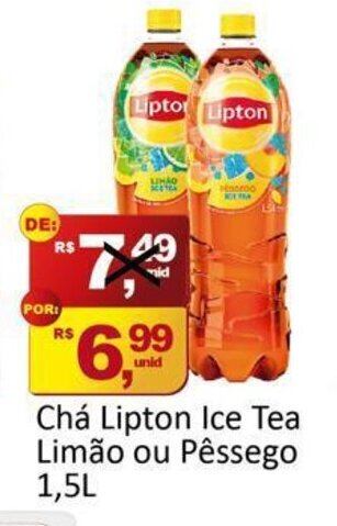 Rede Krill Cha Lipton Ice Tea Limao ou Pessego 1.5L oferta
