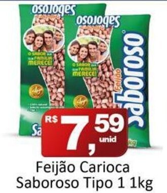 Feijao Carioca Saboroso tipo 1 1kg
