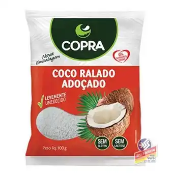 Coco ralado copra umido e adocado 100g