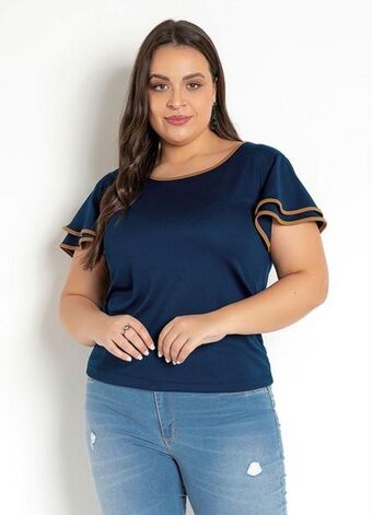 Posthaus Rosalie - blusa detalhe em caramelomarinho moda evangélica oferta
