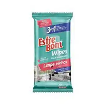 Pano umedecido wipes vidros esfrebom 20un