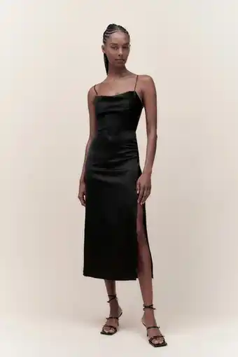 ZARA Vestido midi corsetry-inspired acetinado oferta