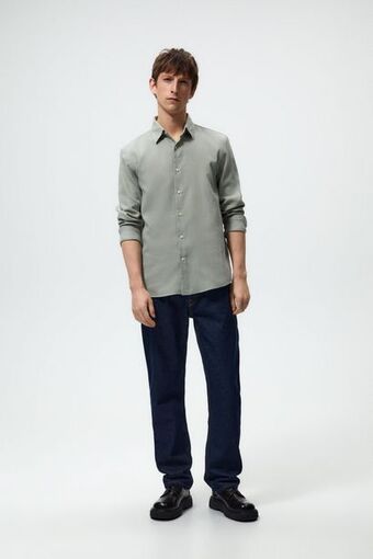 Camisa com efeito enrugado
