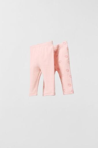 ZARA Pack de duas leggings com nervuras e frutas oferta