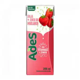 Bebida soja ades morango