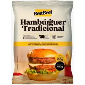 Asun Hambúrguer best beef tradicional congelado 480g oferta