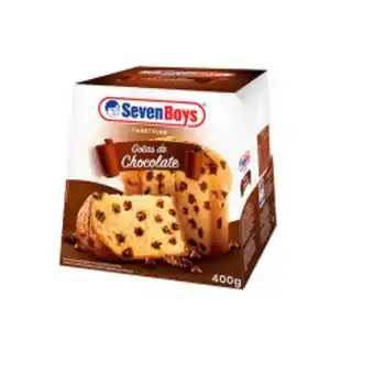 Asun Panetone com gotas de chocolate seven boys caixa 400g oferta