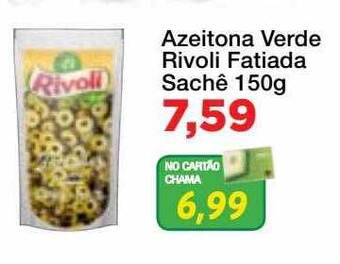Chama Supermercados Azeitona verde rivoli fatiada sachê oferta