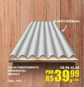 Telha Fibrocimento Residencial Brasilit