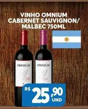 Atacadão Centro Sul Vinho Omnium Cabernet Sauvignon Malbec 750ml oferta