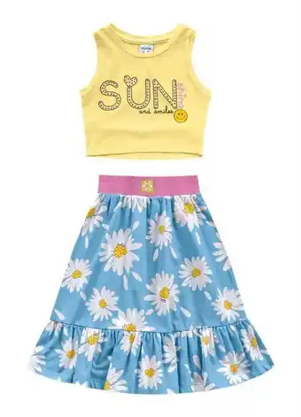 Fakini kids - conjunto regata e saia amarelo