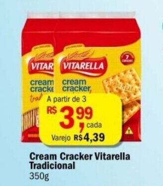 Ultrabox Cream Cracker Vitarella Tradicional 350g oferta