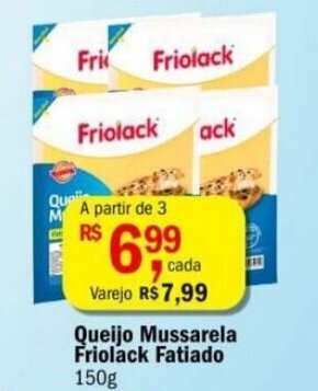 Ultrabox Queijo Mussarela Friolack Fatiado 150g oferta