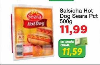 Chama Supermercados Salsicha hot dog seara oferta