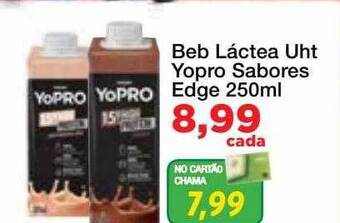 Chama Supermercados Beb láctea uht yopro sabores edge oferta