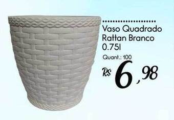 Giassi Supermercados Vaso quadrado rattan branca oferta