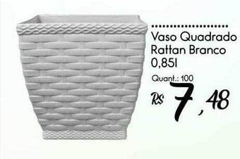 Giassi Supermercados Vaso quadrado rattan branca oferta