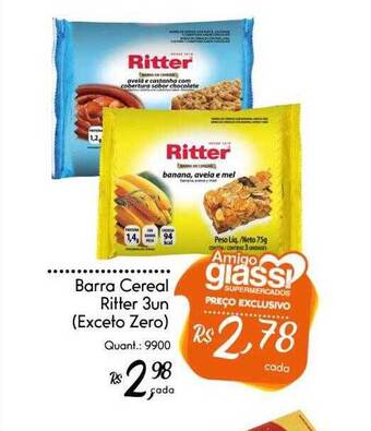 Barra cereal ritter exceto zero