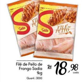 Giassi Supermercados Filé de peito de frango sadia oferta