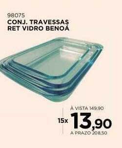 Benoit Conj. travessas ret vidro benoá oferta