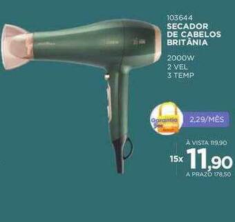 Benoit Secador de cabelos britânia oferta