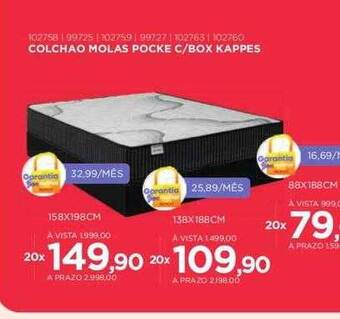 Colchao molas pocke c box kappes