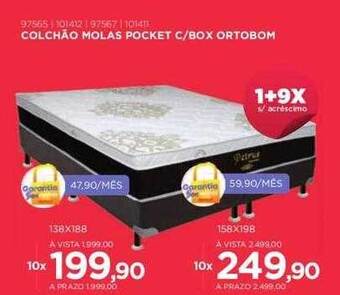 Benoit Colchão molas pocket c box ortobom oferta