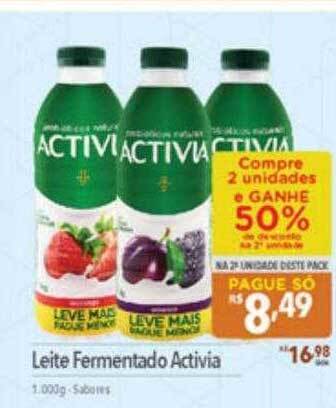 Supermercados Condor Leite fermentado activia oferta