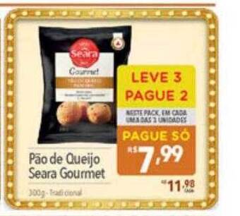 Supermercados Condor Pão de queijo seara gourmet leve 3 pague 2 oferta