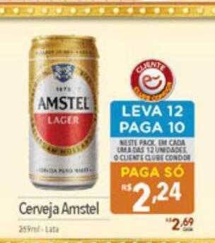 Supermercados Condor Cerveja amstel leva 12 paga 10 oferta