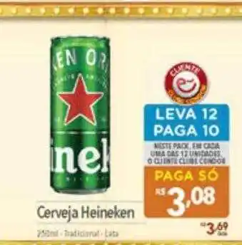 Supermercados Condor Cerveja heineken leva 12 paga 10 oferta