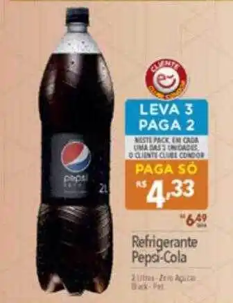 Supermercados Condor Refrigerante pepsi-cola leva 3 paga 2 oferta