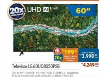 Supermercados Condor Televisor lg 60uq8050psb oferta