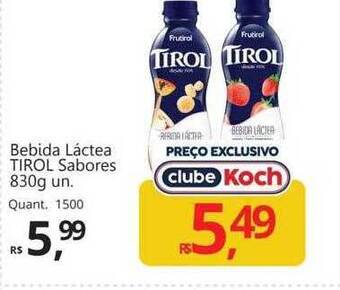 Supermercados Koch Bebida láctea tirol sabores oferta