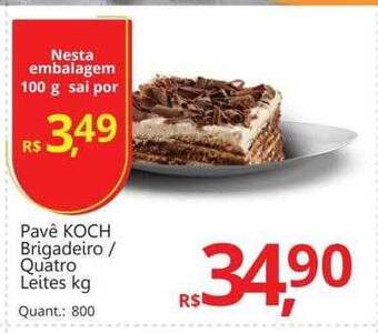 Supermercados Koch Pavê koch brigadeiro - quatro leites kg oferta