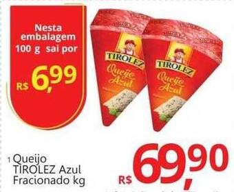 Supermercados Koch Queijo tirolez azul fracionado kg oferta