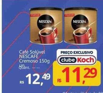 Supermercados Koch Café solúvel nescafé cremoso oferta