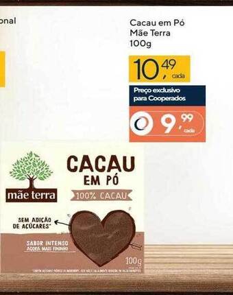 Coop Cacau em pó mãe terra oferta