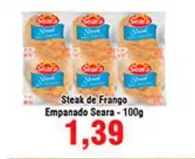 Shibata Supermercados Steak De Frango Empanado Seara 100g oferta