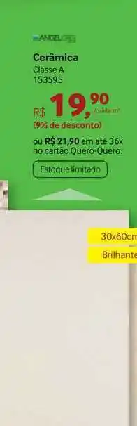 Cerâmica Classe A Angel