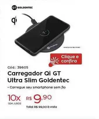 Ibyte Carregador Qi Gt Ultra Slim Goldentec oferta