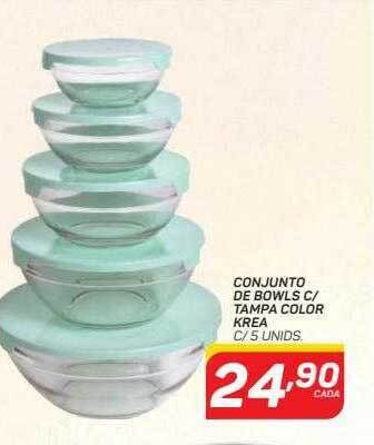 GBarbosa Conjunto de bowls c tampa color krea oferta