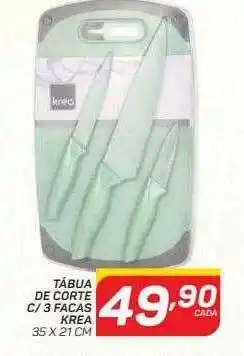 GBarbosa Tábua de corte c 3 facas krea oferta