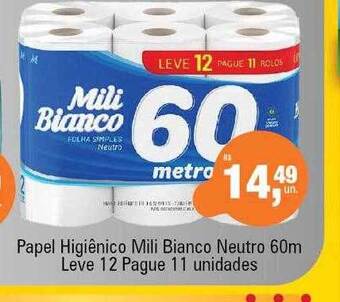 Supermercados Alvorada Papel higiênico mili bianco neutro leve 12 pague 11 oferta
